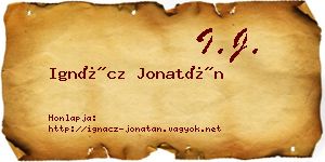Ignácz Jonatán névjegykártya
